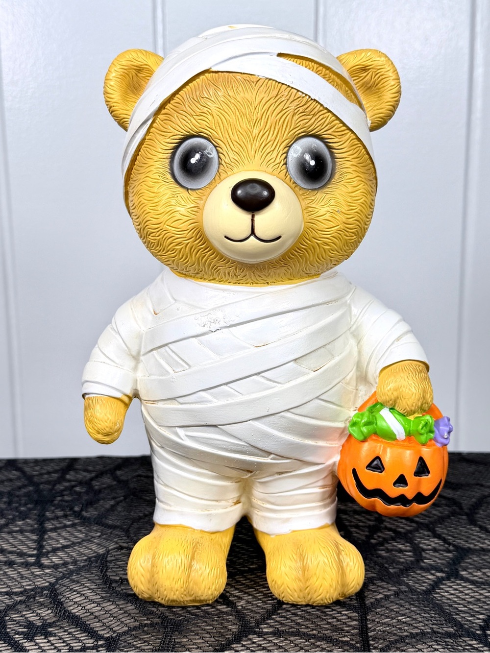 NEW Trick-or-Treating Mummy Bear Halloween Figurine